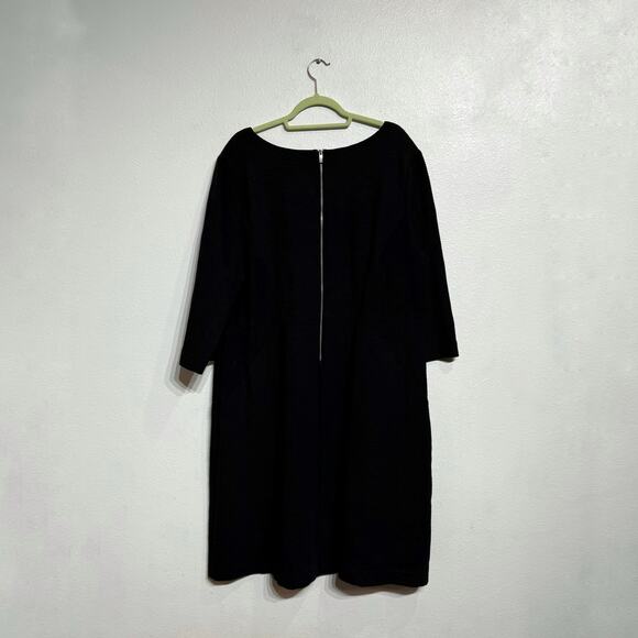 Talbots Black Label Black Ribbed Midi Dress Sz 22W - Picture 7 of 9